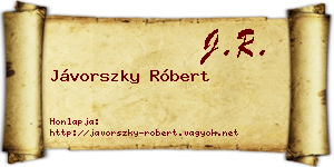 Jávorszky Róbert névjegykártya